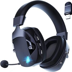 Acinaci Wireless Gaming Headset with Detachable Noise Cancelling Microphone, 2.4G Bluetooth